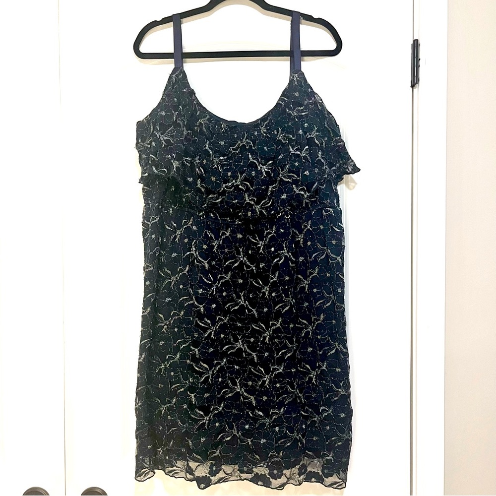 Torrid Navy & Metallic Floral Mini Dress Size 3